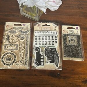Prima Clear stamps and cling stamps NEW bundle of 3